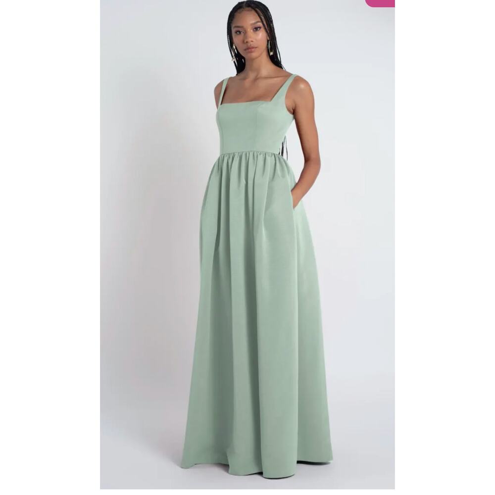 Jenny Yoo Erica Sage Green Midi Dress